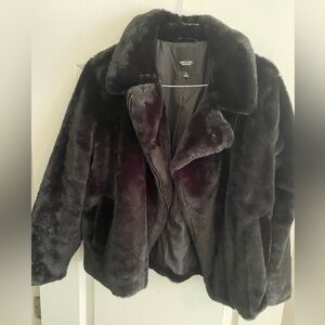 Simply Vera Wang black faux fur jacket